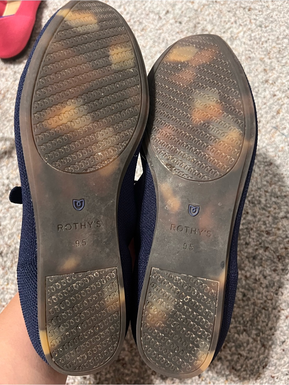 Rothy's Navy Knit Mary Jane Flats with Blue Insole Trim - Picture 2 of 2